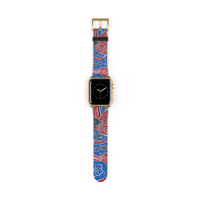 Paisley Red & Blue Watch Band — Patterned Apple Watch Strap - DIGITAL X
