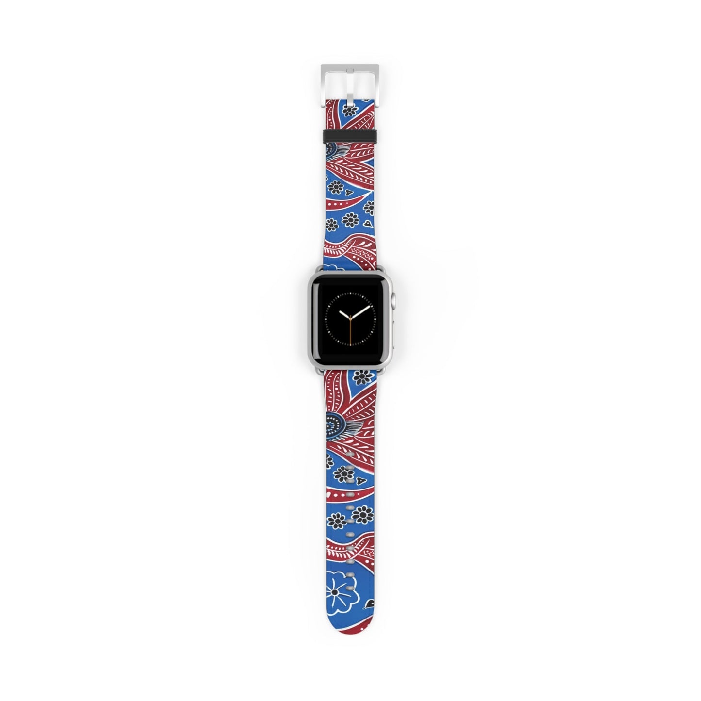 Paisley Red & Blue Watch Band — Patterned Apple Watch Strap - DIGITAL X