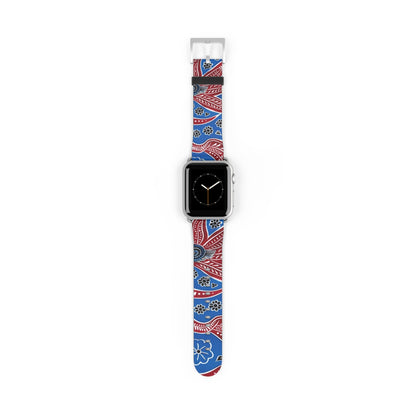 Paisley Red & Blue Watch Band — Patterned Apple Watch Strap - DIGITAL X