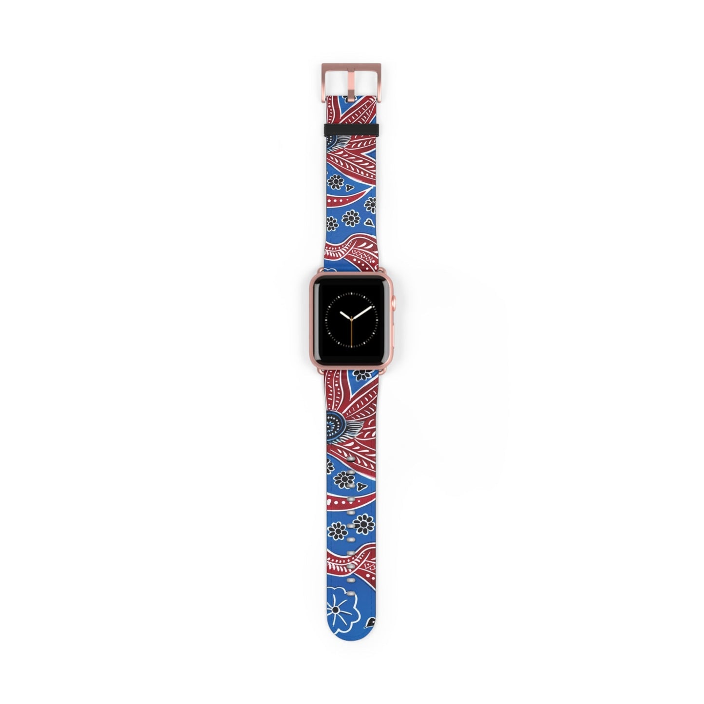 Paisley Red & Blue Watch Band — Patterned Apple Watch Strap - DIGITAL X