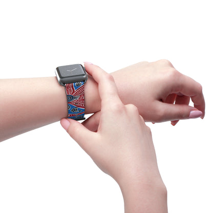 Paisley Red & Blue Watch Band — Patterned Apple Watch Strap - DIGITAL X