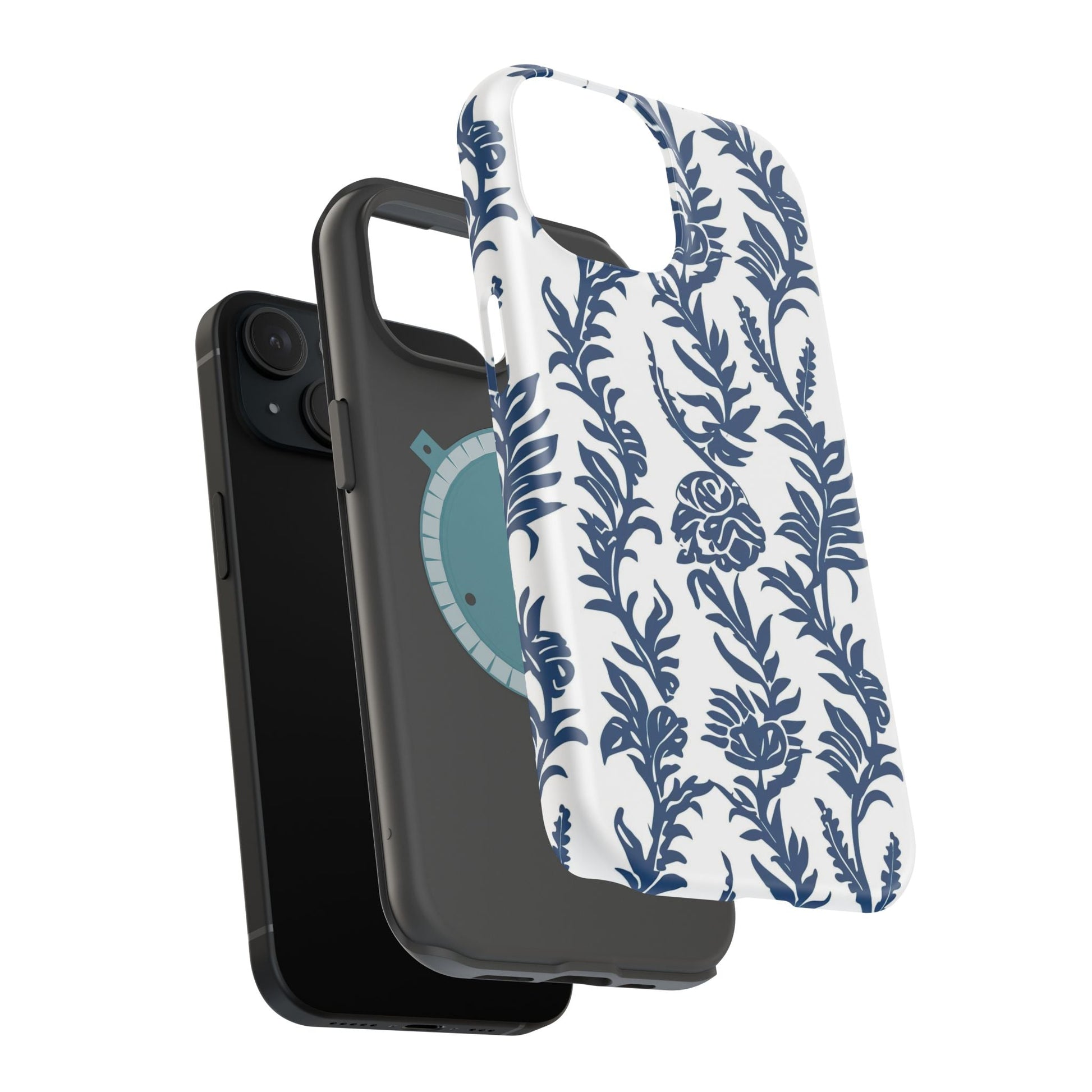 Phone Case — Blue Floral Vine Magnetic Impact - Resistant Case - DIGITAL X