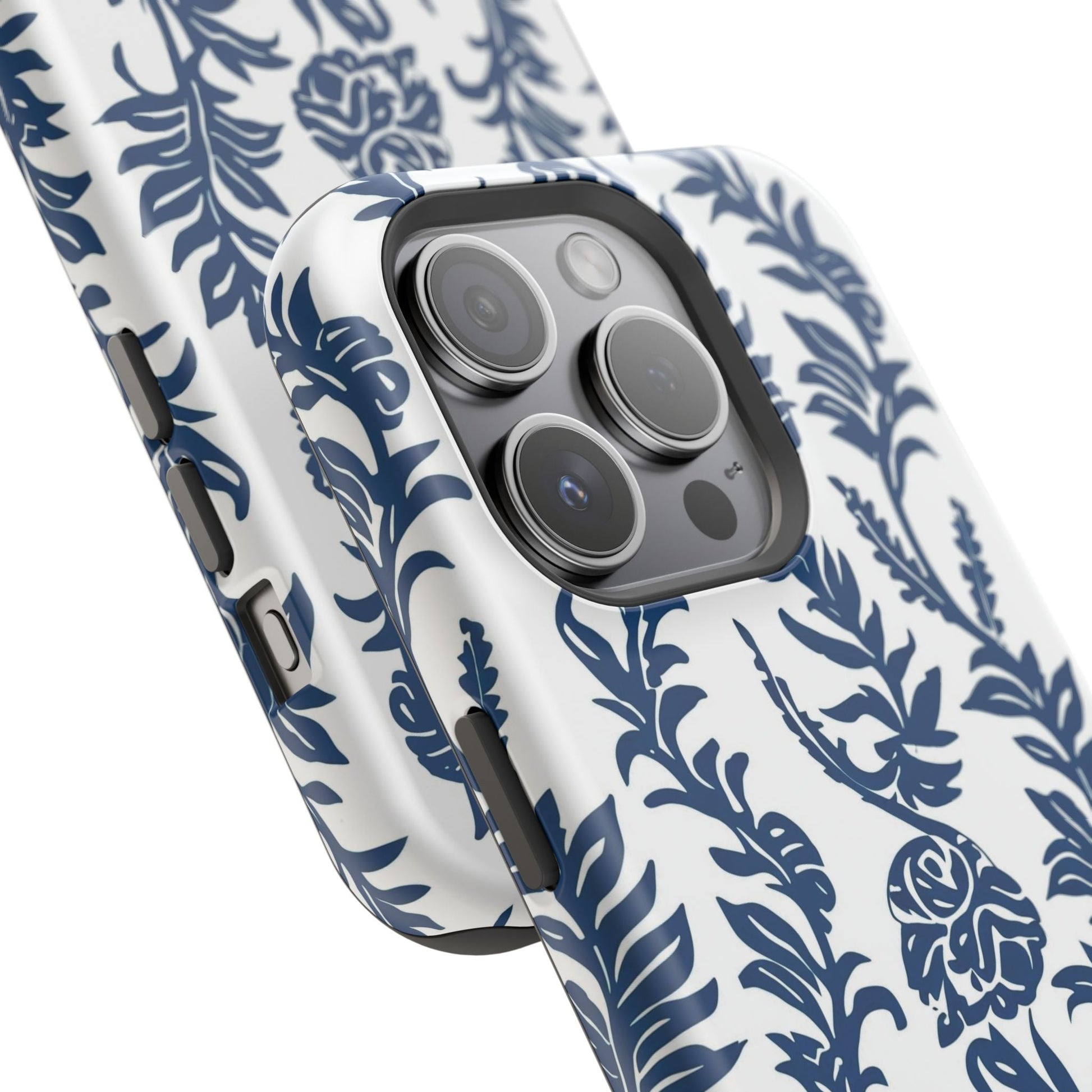 Phone Case — Blue Floral Vine Magnetic Impact - Resistant Case - DIGITAL X