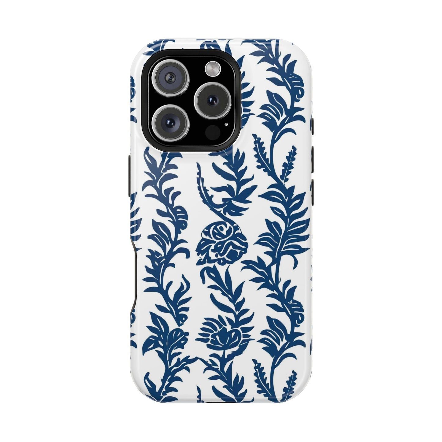 Phone Case — Blue Floral Vine Magnetic Impact - Resistant Case - DIGITAL X