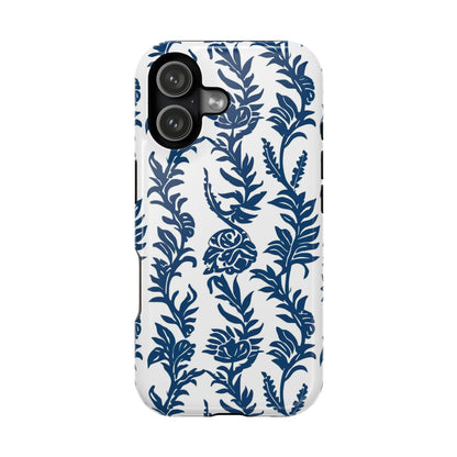 Phone Case — Blue Floral Vine Magnetic Impact - Resistant Case - DIGITAL X