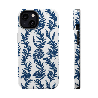 Phone Case — Blue Floral Vine Magnetic Impact - Resistant Case - DIGITAL X