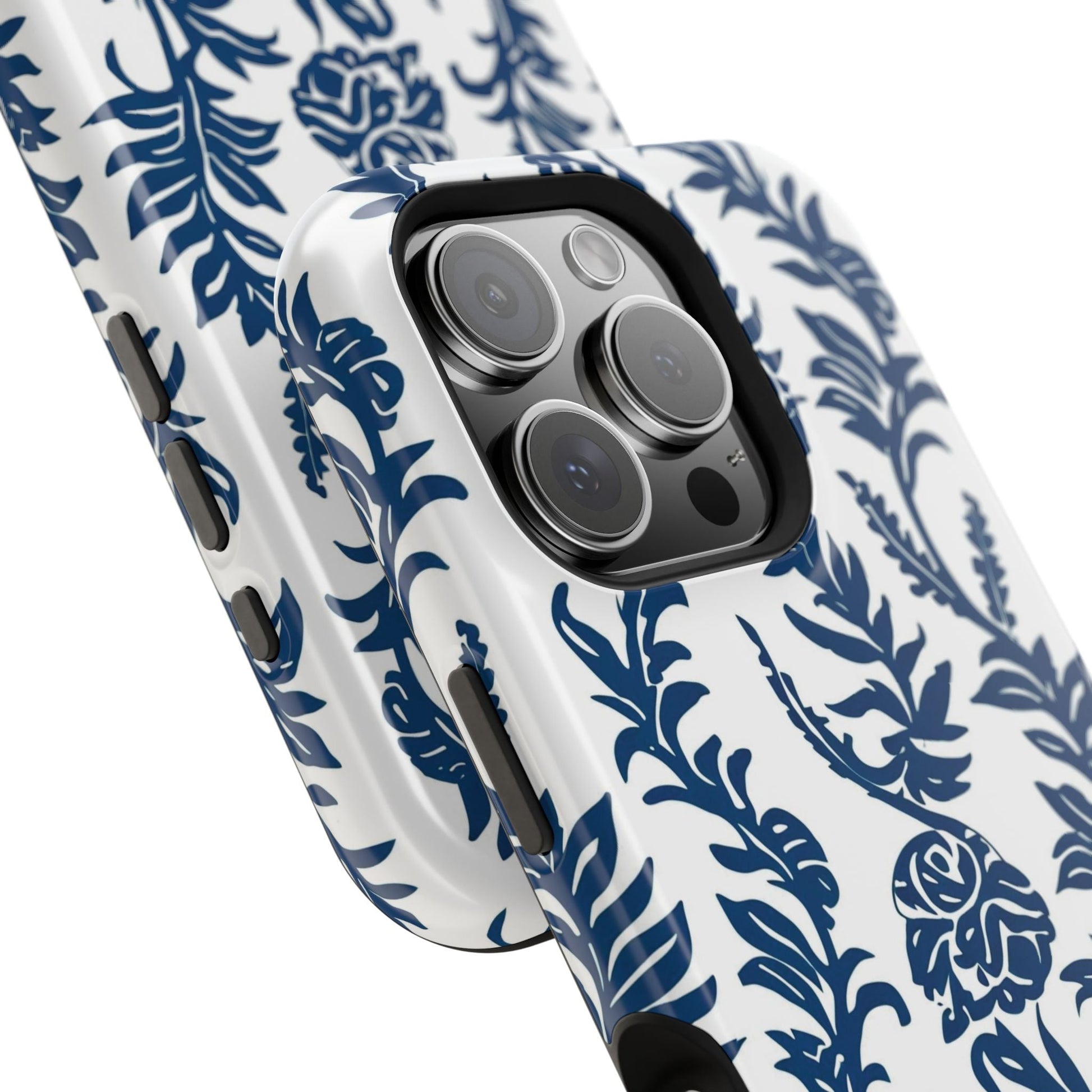 Phone Case — Blue Floral Vine Magnetic Impact - Resistant Case - DIGITAL X
