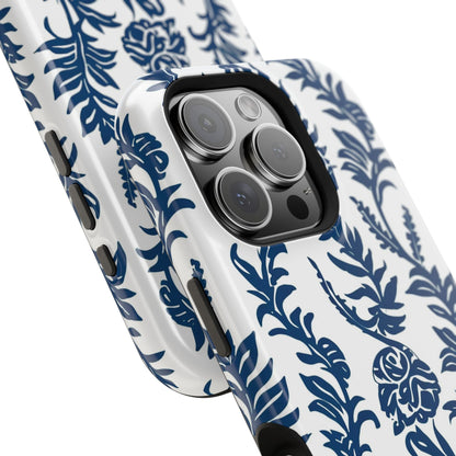 Phone Case — Blue Floral Vine Magnetic Impact - Resistant Case - DIGITAL X