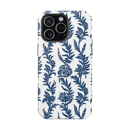 Phone Case — Blue Floral Vine Magnetic Impact - Resistant Case - DIGITAL X