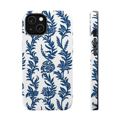 Phone Case — Blue Floral Vine Magnetic Impact - Resistant Case - DIGITAL X