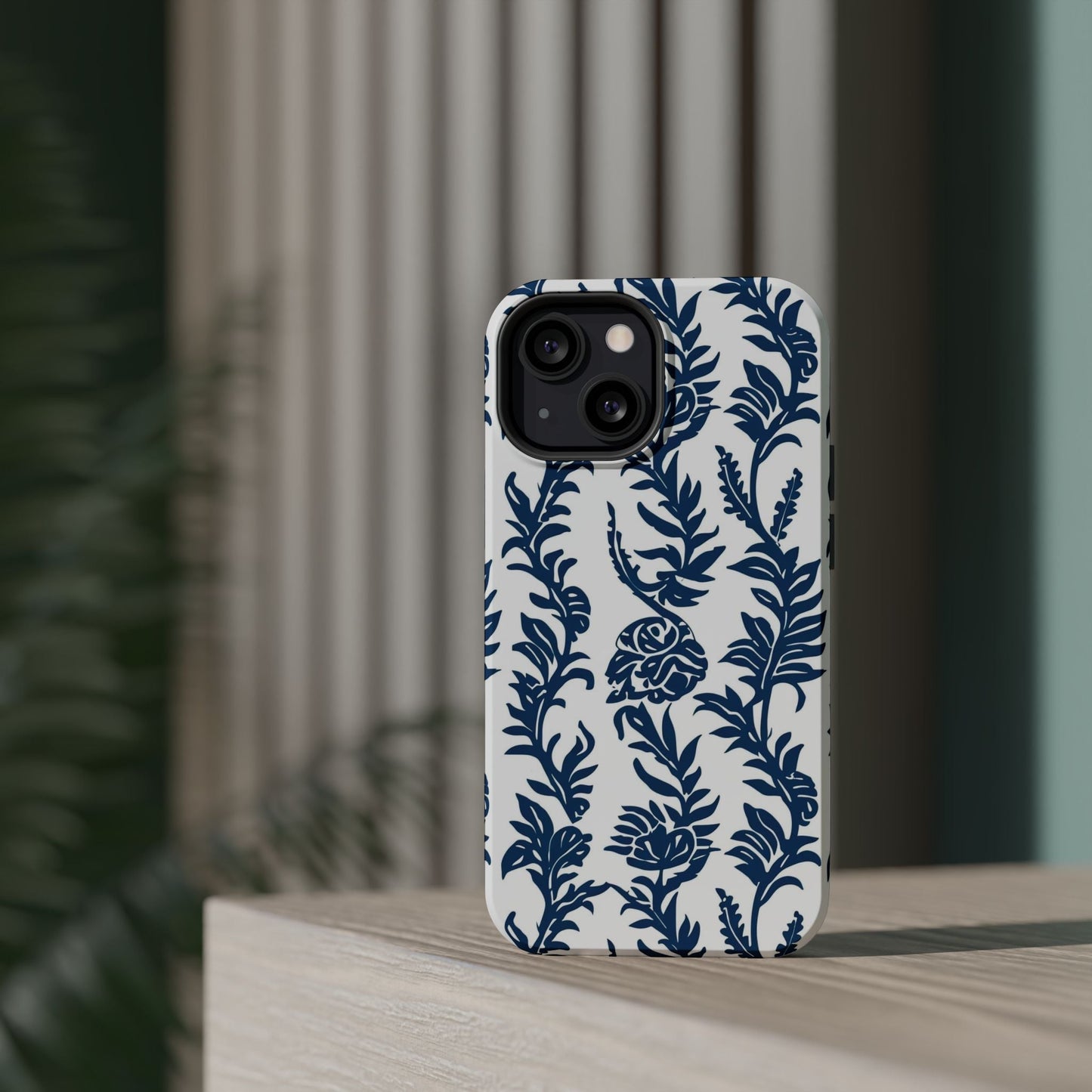 Phone Case — Blue Floral Vine Magnetic Impact - Resistant Case - DIGITAL X