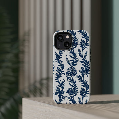 Phone Case — Blue Floral Vine Magnetic Impact - Resistant Case - DIGITAL X