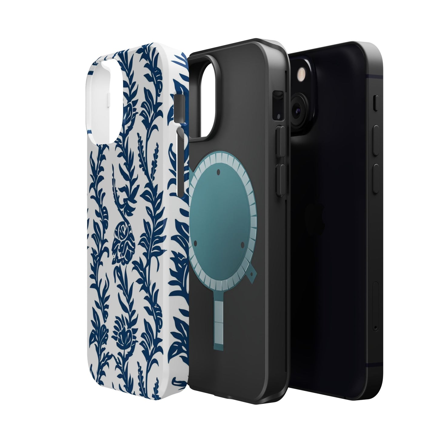 Phone Case — Blue Floral Vine Magnetic Impact - Resistant Case - DIGITAL X