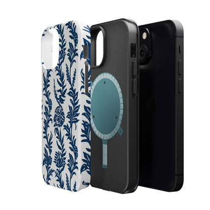 Phone Case — Blue Floral Vine Magnetic Impact - Resistant Case - DIGITAL X