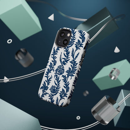 Phone Case — Blue Floral Vine Magnetic Impact - Resistant Case - DIGITAL X