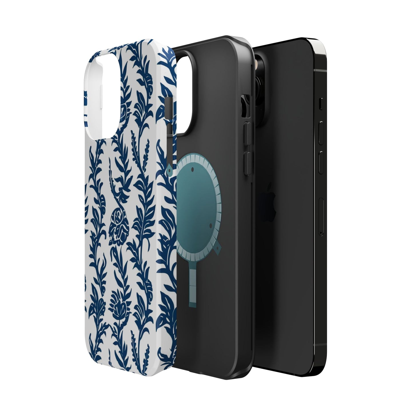 Phone Case — Blue Floral Vine Magnetic Impact - Resistant Case - DIGITAL X
