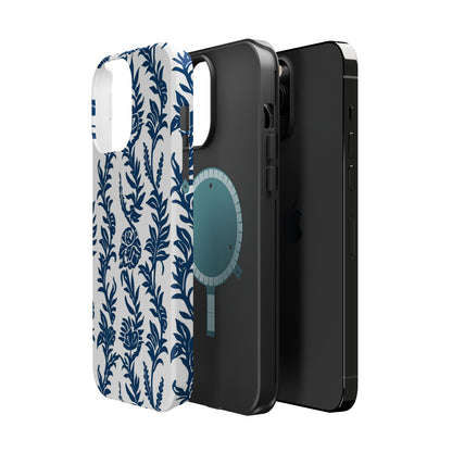 Phone Case — Blue Floral Vine Magnetic Impact - Resistant Case - DIGITAL X