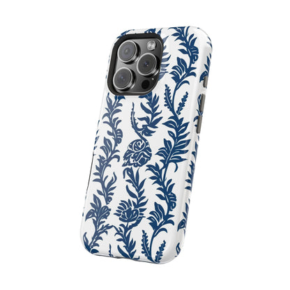 Phone Case — Blue Floral Vine Magnetic Impact - Resistant Case - DIGITAL X