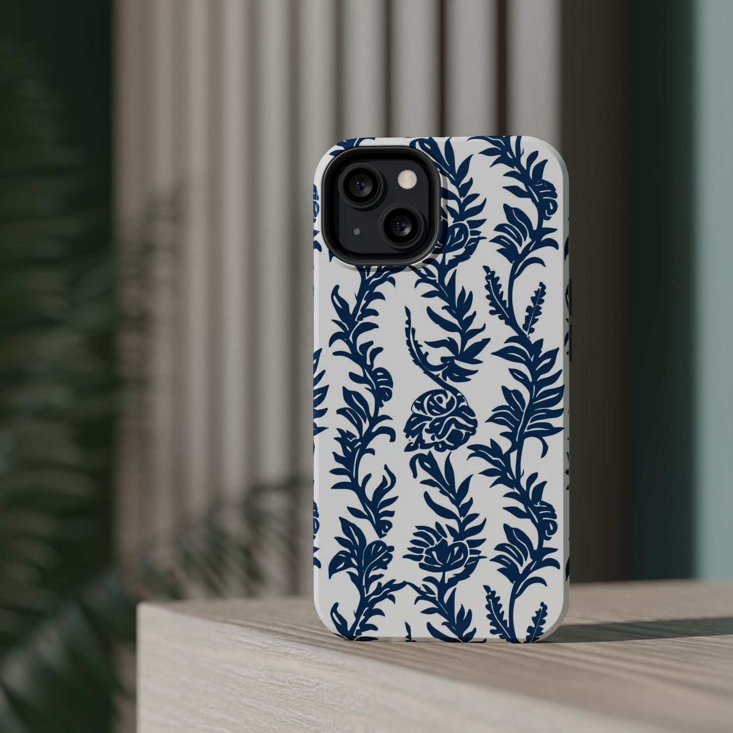 Phone Case — Blue Floral Vine Magnetic Impact - Resistant Case - DIGITAL X
