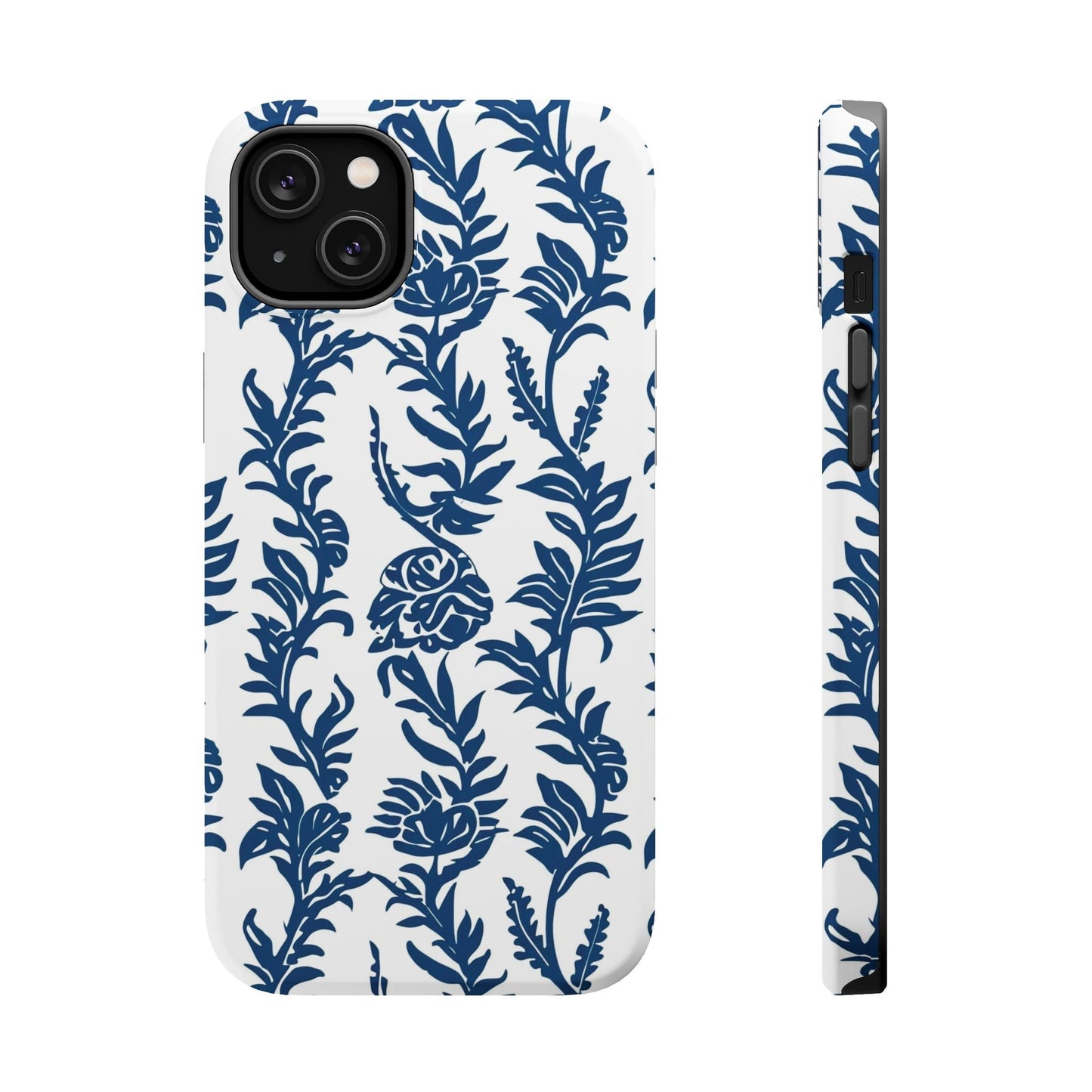 Phone Case — Blue Floral Vine Magnetic Impact - Resistant Case - DIGITAL X