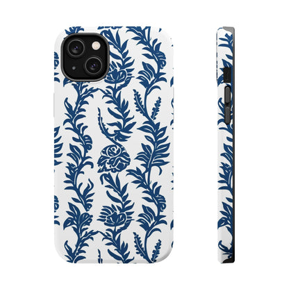 Phone Case — Blue Floral Vine Magnetic Impact - Resistant Case - DIGITAL X