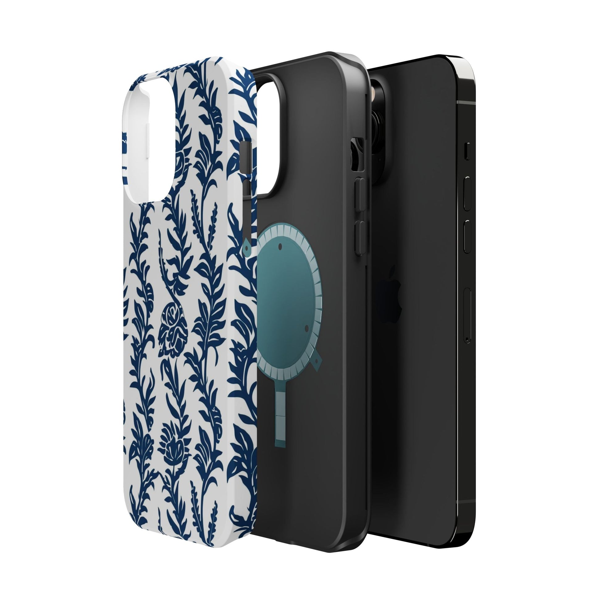 Phone Case — Blue Floral Vine Magnetic Impact - Resistant Case - DIGITAL X