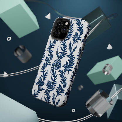 Phone Case — Blue Floral Vine Magnetic Impact - Resistant Case - DIGITAL X