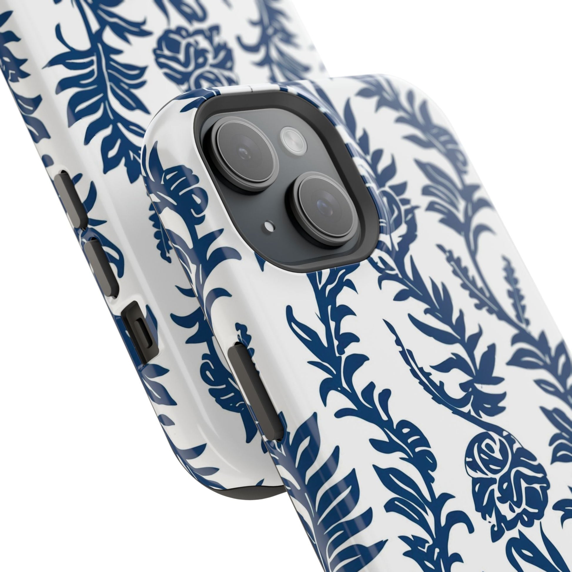Phone Case — Blue Floral Vine Magnetic Impact - Resistant Case - DIGITAL X