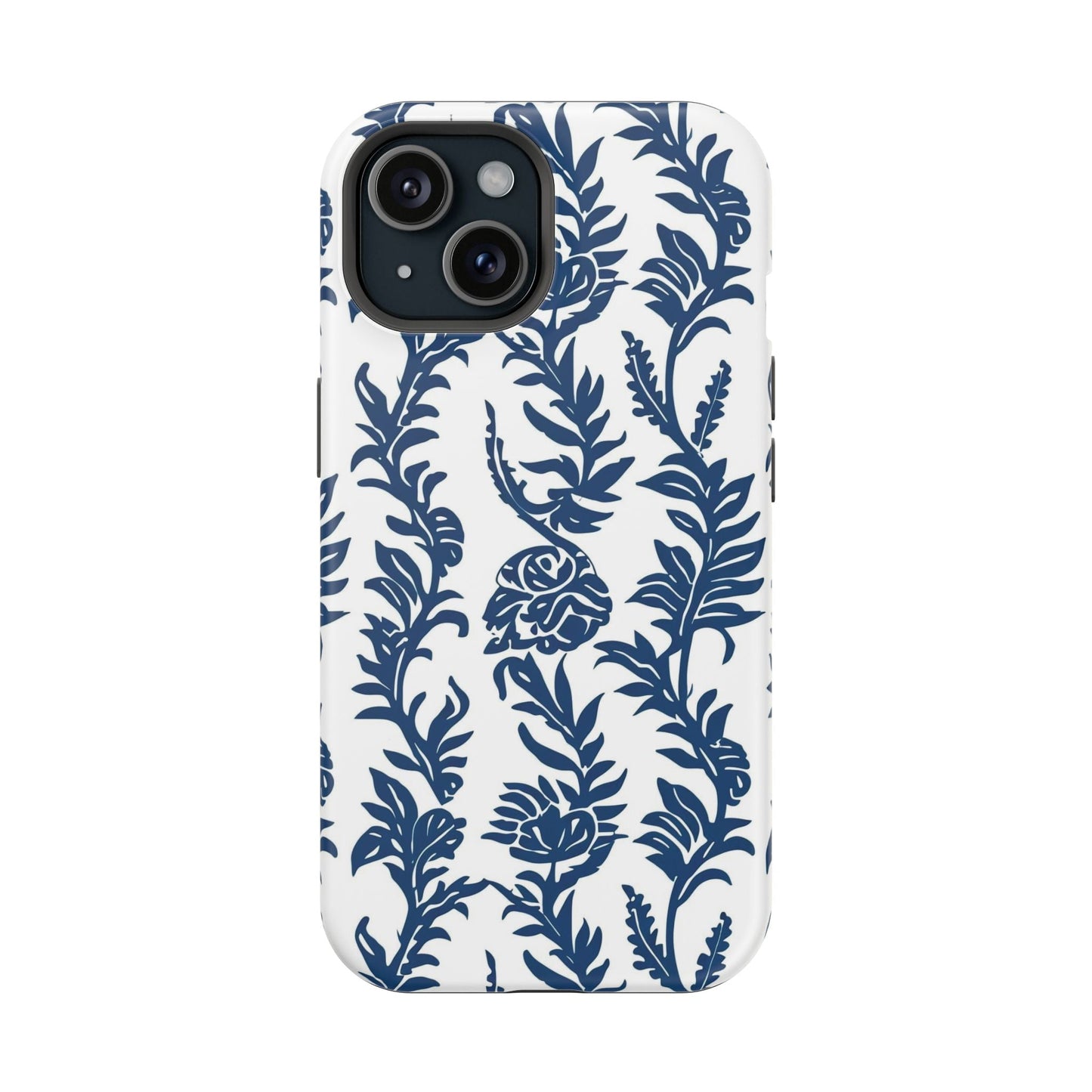Phone Case — Blue Floral Vine Magnetic Impact - Resistant Case - DIGITAL X