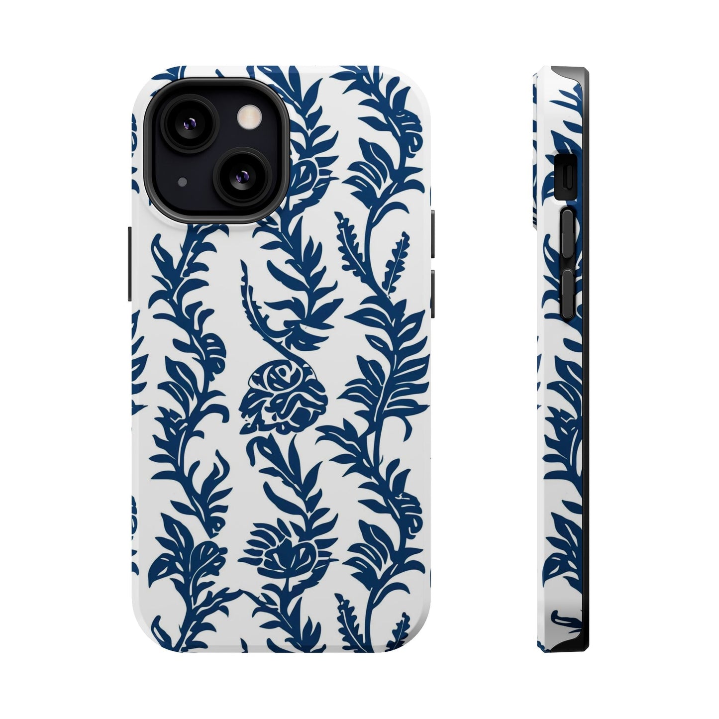 Phone Case — Blue Floral Vine Magnetic Impact - Resistant Case - DIGITAL X