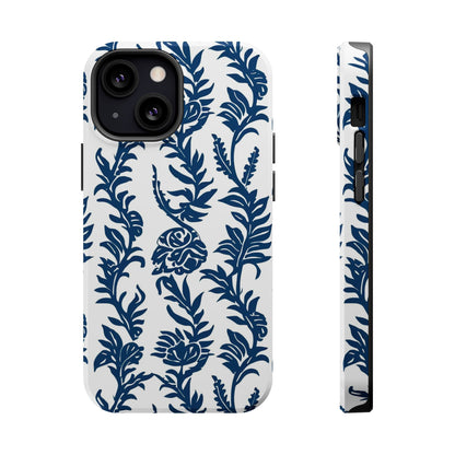 Phone Case — Blue Floral Vine Magnetic Impact - Resistant Case - DIGITAL X