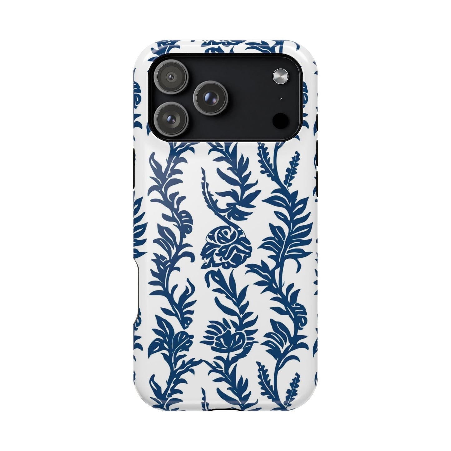 Phone Case — Blue Floral Vine Magnetic Impact - Resistant Case - DIGITAL X
