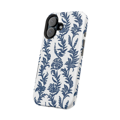 Phone Case — Blue Floral Vine Magnetic Impact - Resistant Case - DIGITAL X