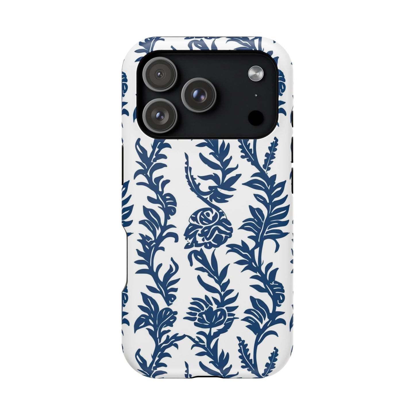 Phone Case — Blue Floral Vine Magnetic Impact - Resistant Case - DIGITAL X
