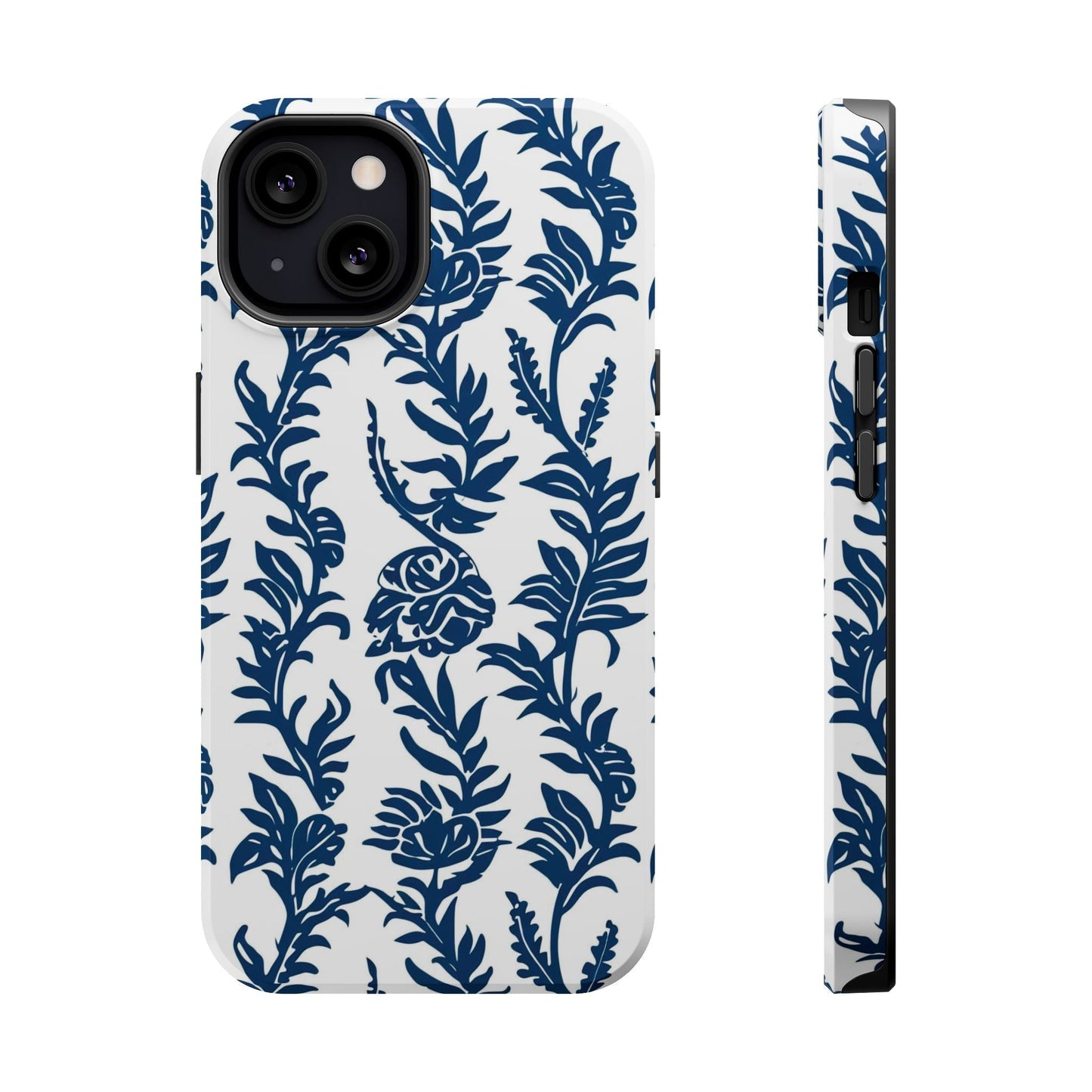 Phone Case — Blue Floral Vine Magnetic Impact - Resistant Case - DIGITAL X