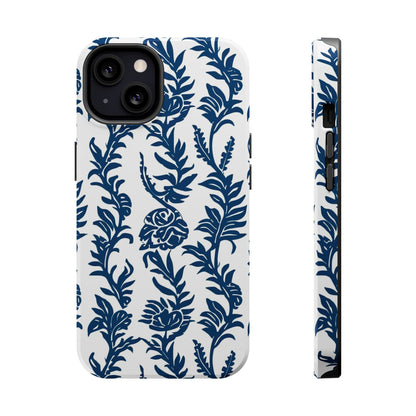Phone Case — Blue Floral Vine Magnetic Impact - Resistant Case - DIGITAL X