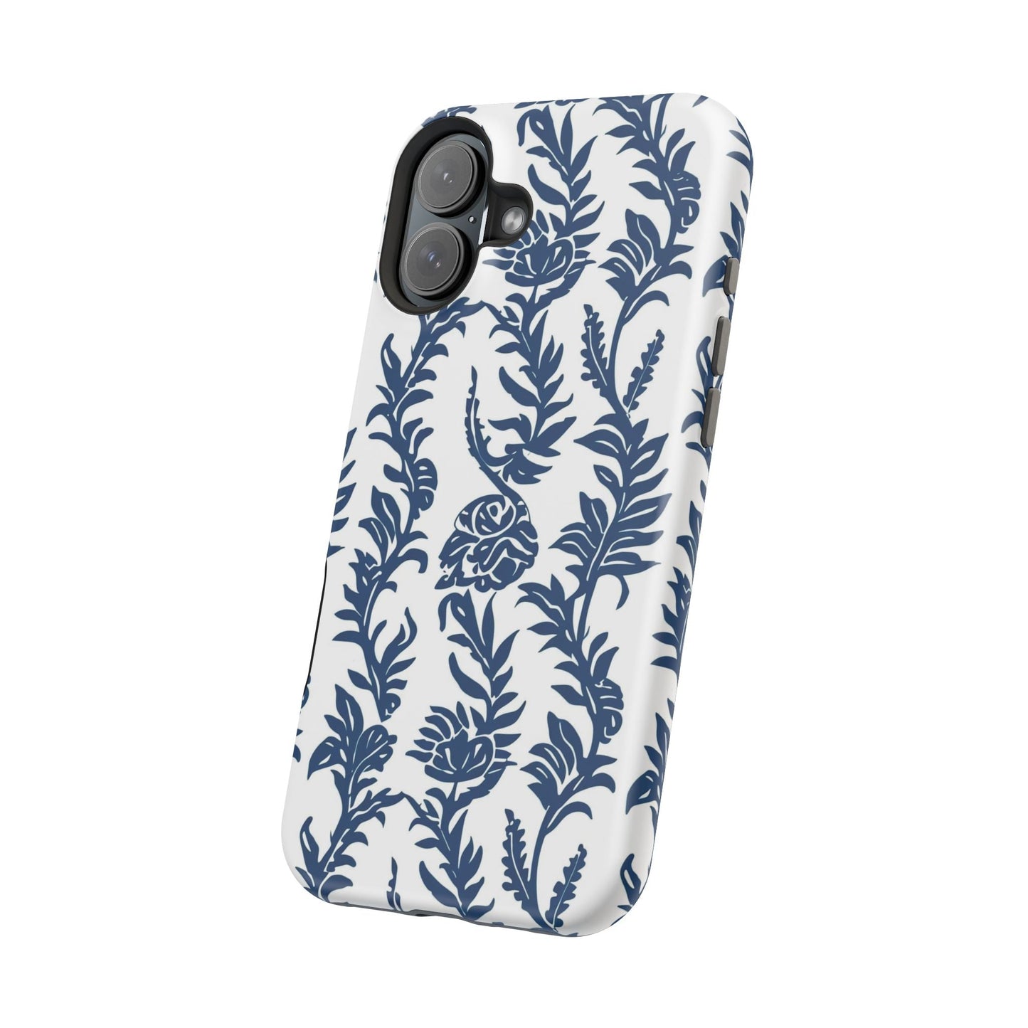 Phone Case — Blue Floral Vine Magnetic Impact - Resistant Case - DIGITAL X