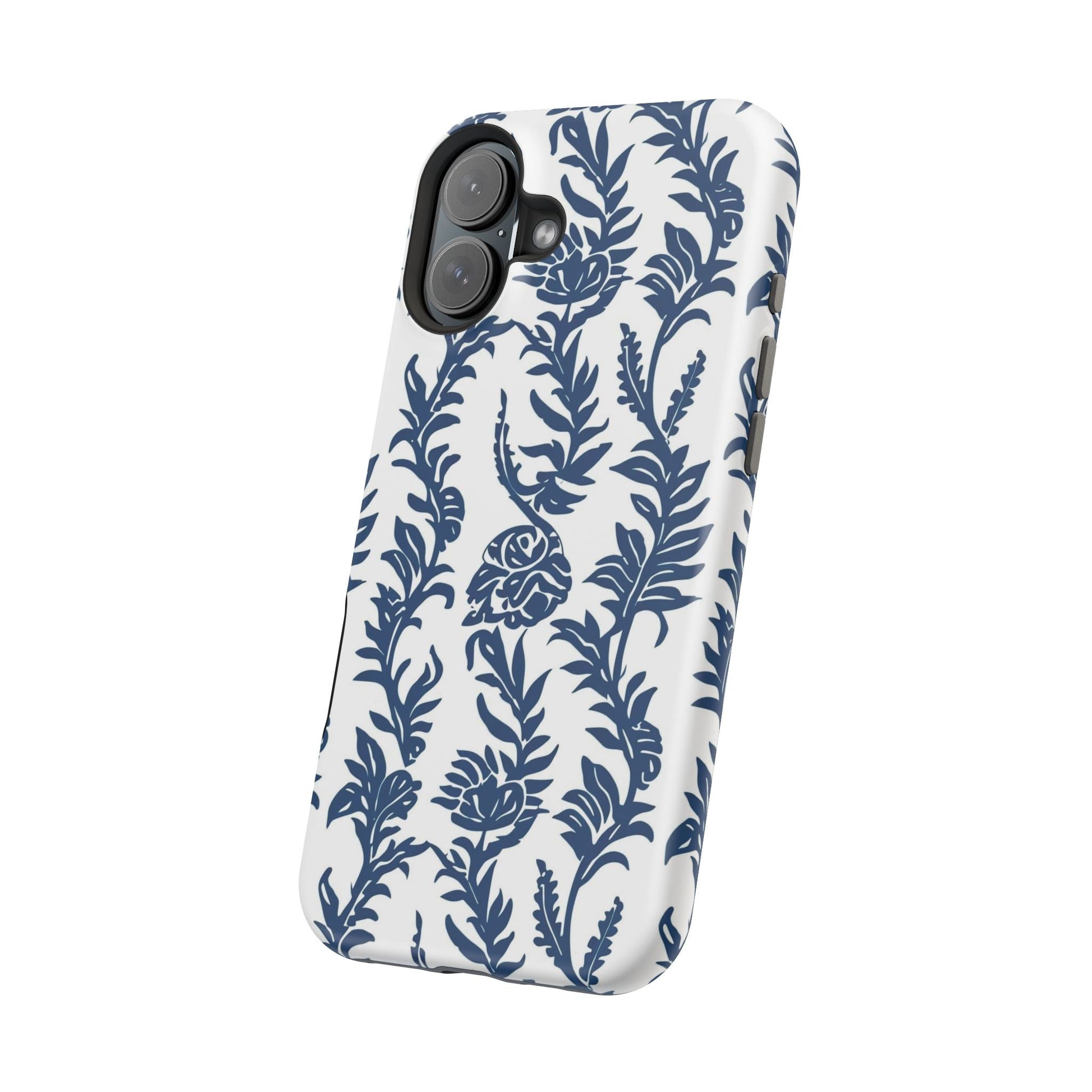 Phone Case — Blue Floral Vine Magnetic Impact - Resistant Case - DIGITAL X