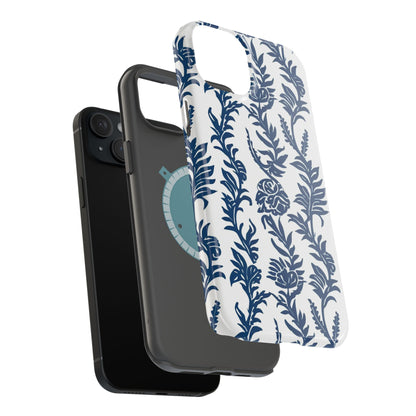 Phone Case — Blue Floral Vine Magnetic Impact - Resistant Case - DIGITAL X