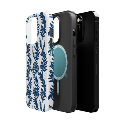 Phone Case — Blue Floral Vine Magnetic Impact - Resistant Case - DIGITAL X