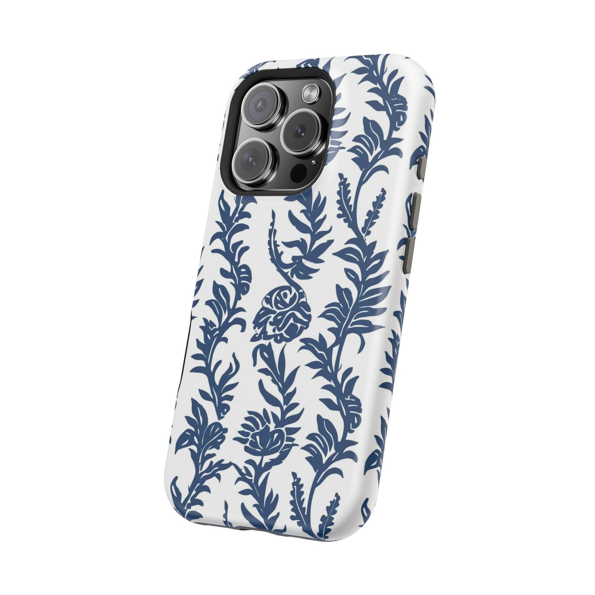 Phone Case — Blue Floral Vine Magnetic Impact - Resistant Case - DIGITAL X