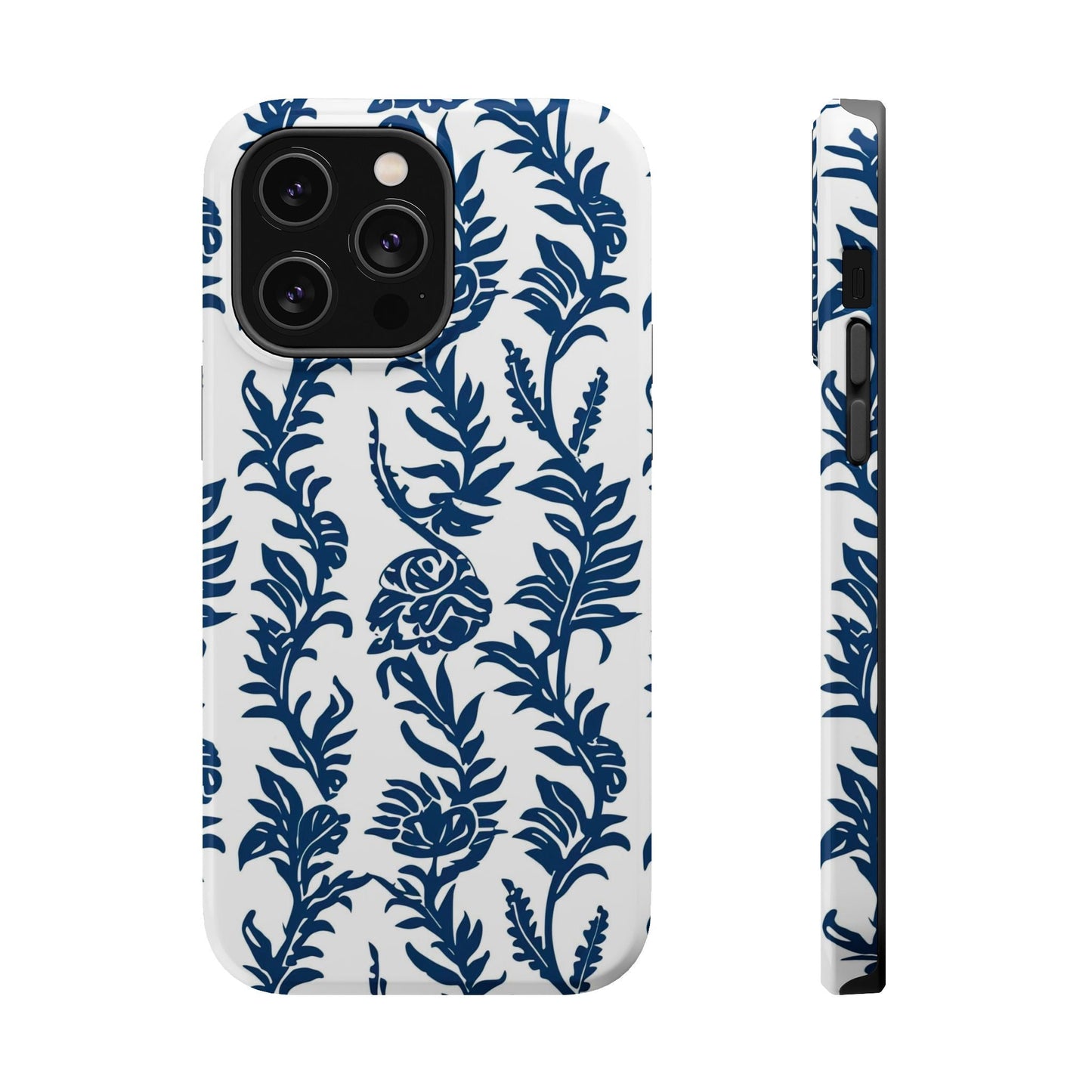 Phone Case — Blue Floral Vine Magnetic Impact - Resistant Case - DIGITAL X