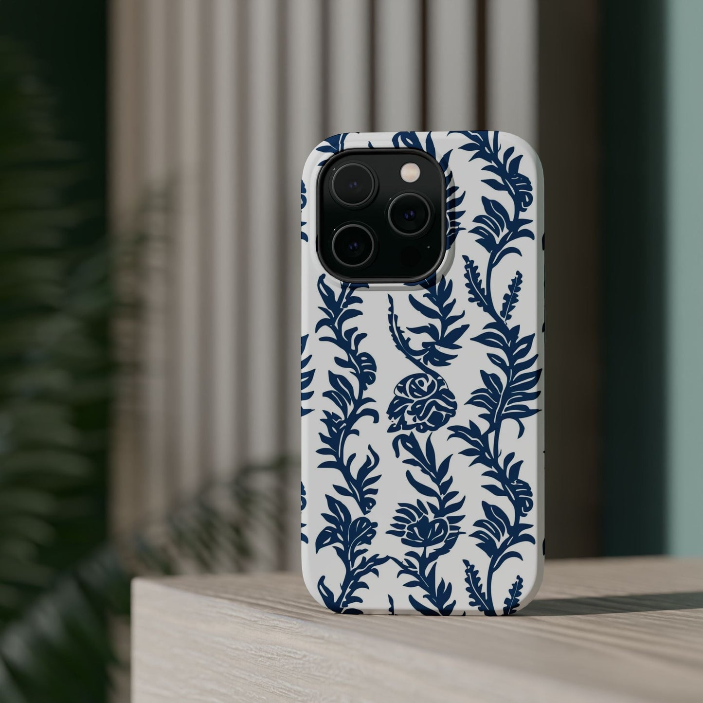 Phone Case — Blue Floral Vine Magnetic Impact - Resistant Case - DIGITAL X