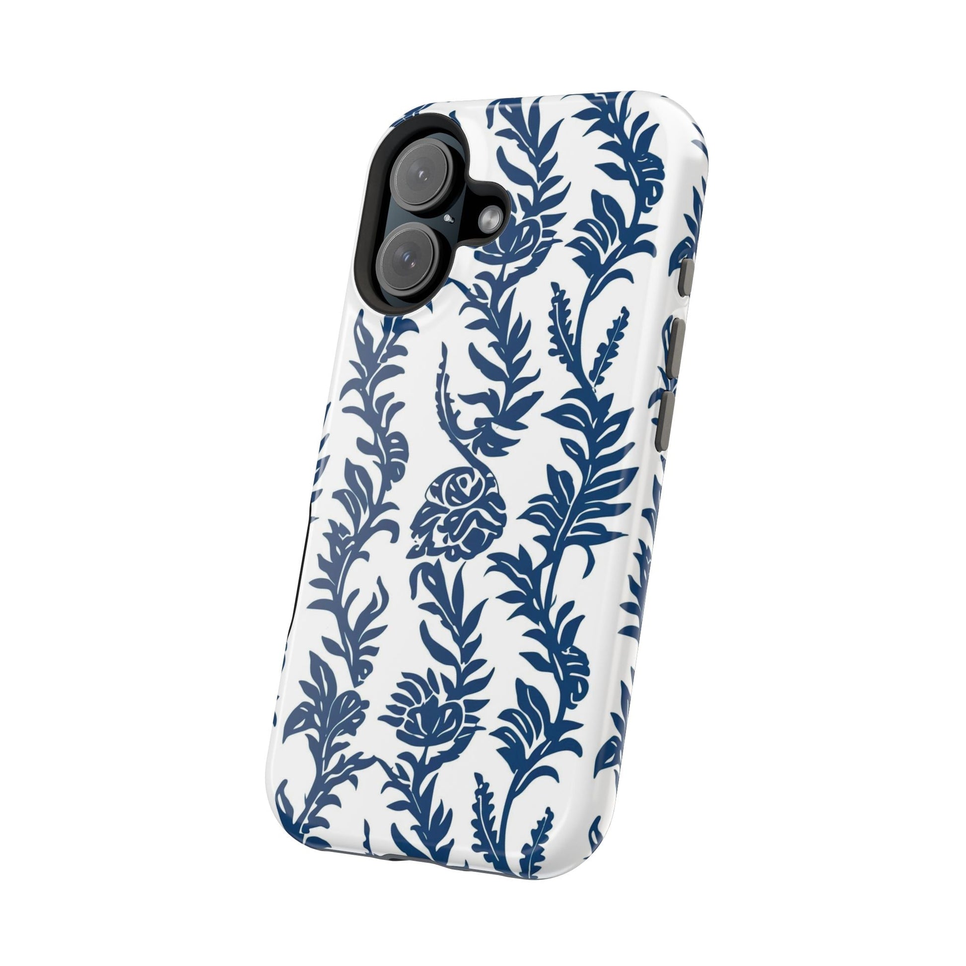 Phone Case — Blue Floral Vine Magnetic Impact - Resistant Case - DIGITAL X