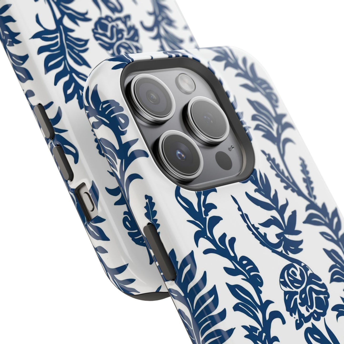 Phone Case — Blue Floral Vine Magnetic Impact - Resistant Case - DIGITAL X