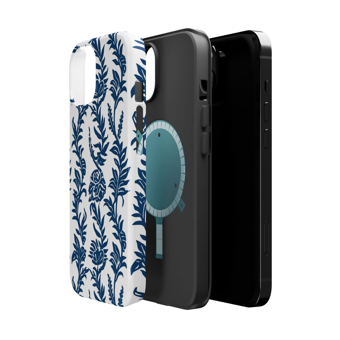 Phone Case — Blue Floral Vine Magnetic Impact - Resistant Case - DIGITAL X