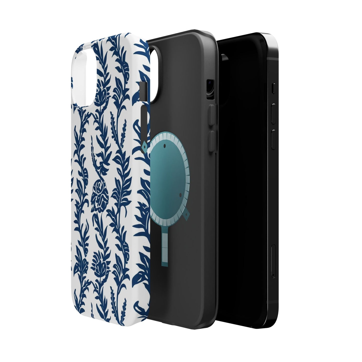 Phone Case — Blue Floral Vine Magnetic Impact - Resistant Case - DIGITAL X