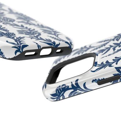 Phone Case — Blue Floral Vine Magnetic Impact - Resistant Case - DIGITAL X
