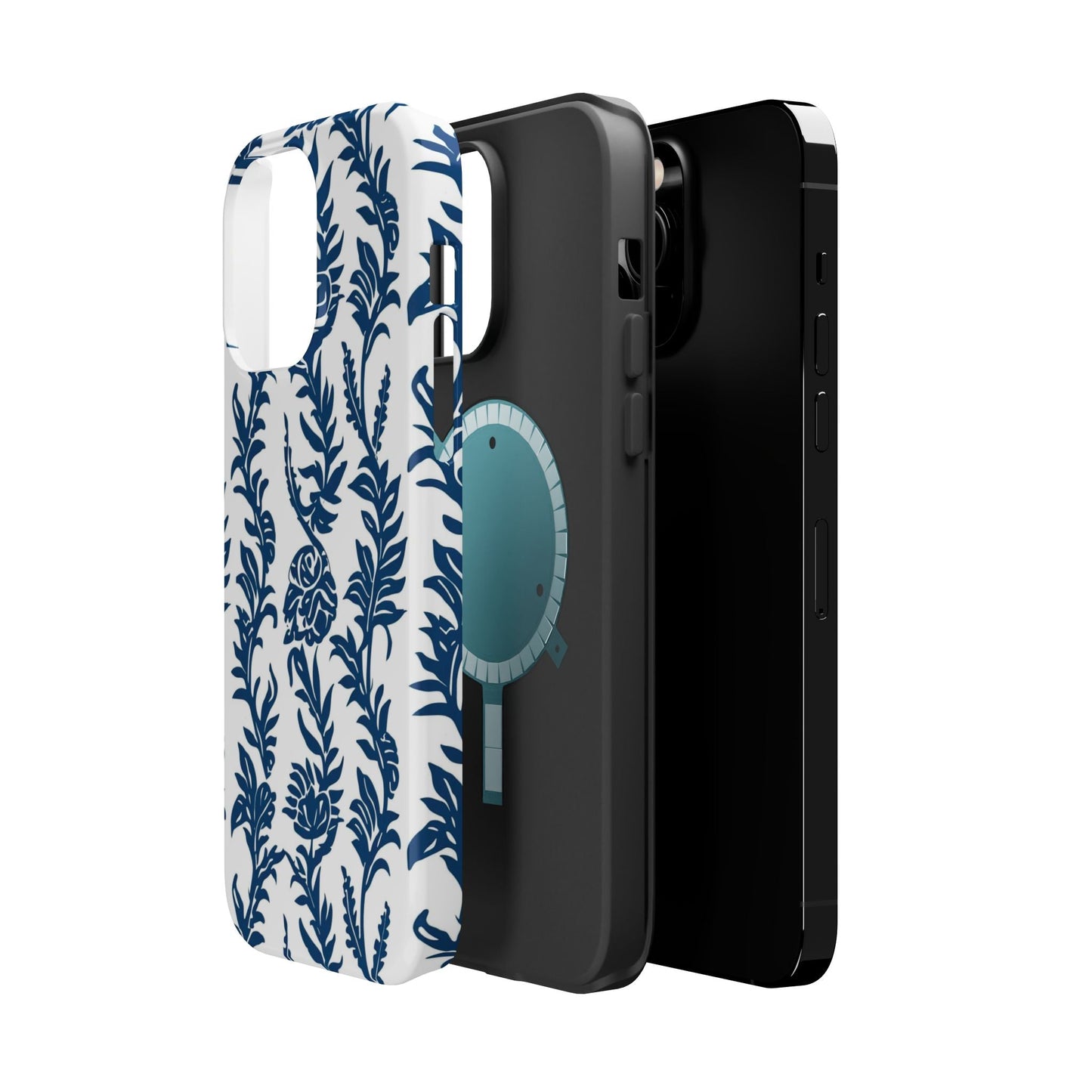 Phone Case — Blue Floral Vine Magnetic Impact - Resistant Case - DIGITAL X