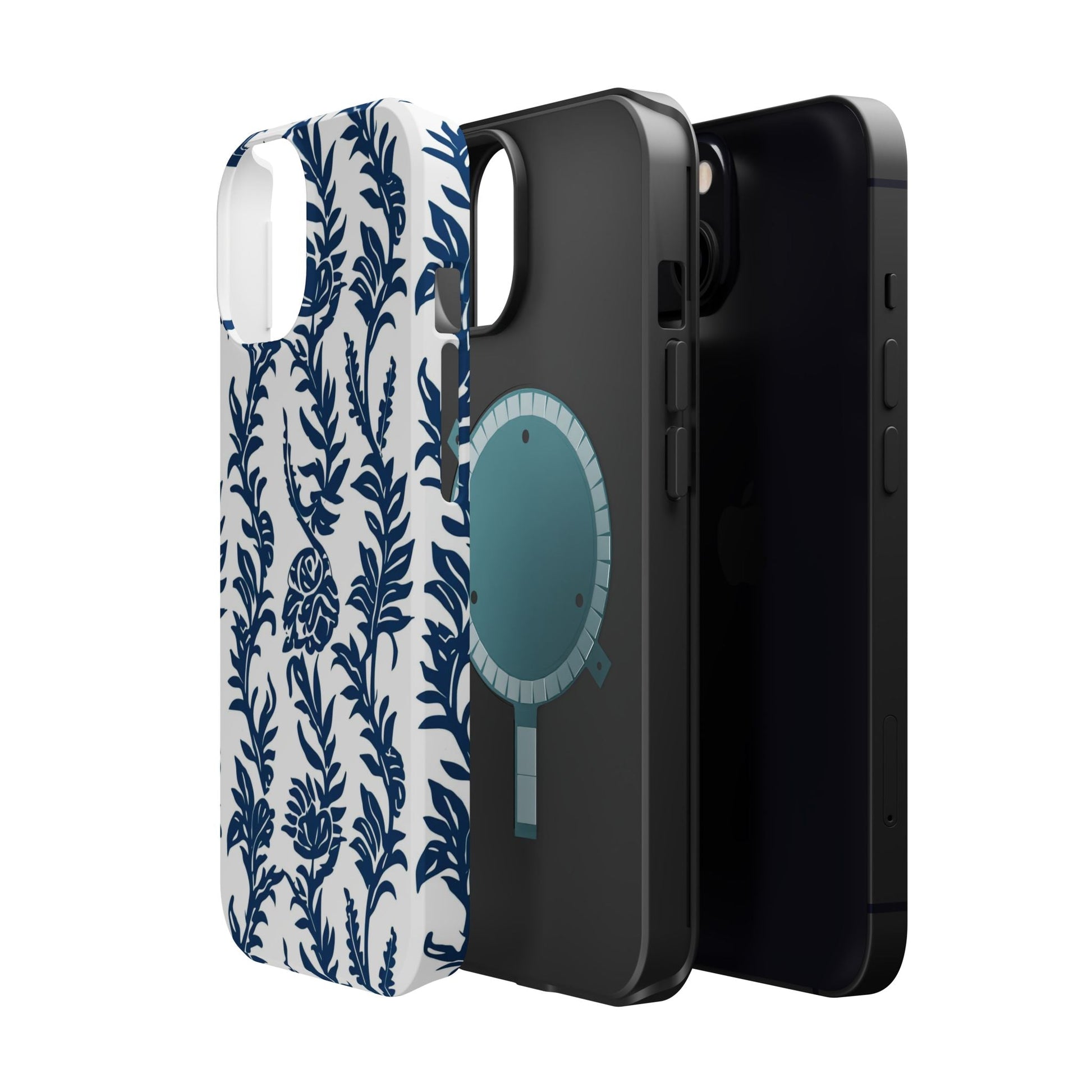 Phone Case — Blue Floral Vine Magnetic Impact - Resistant Case - DIGITAL X
